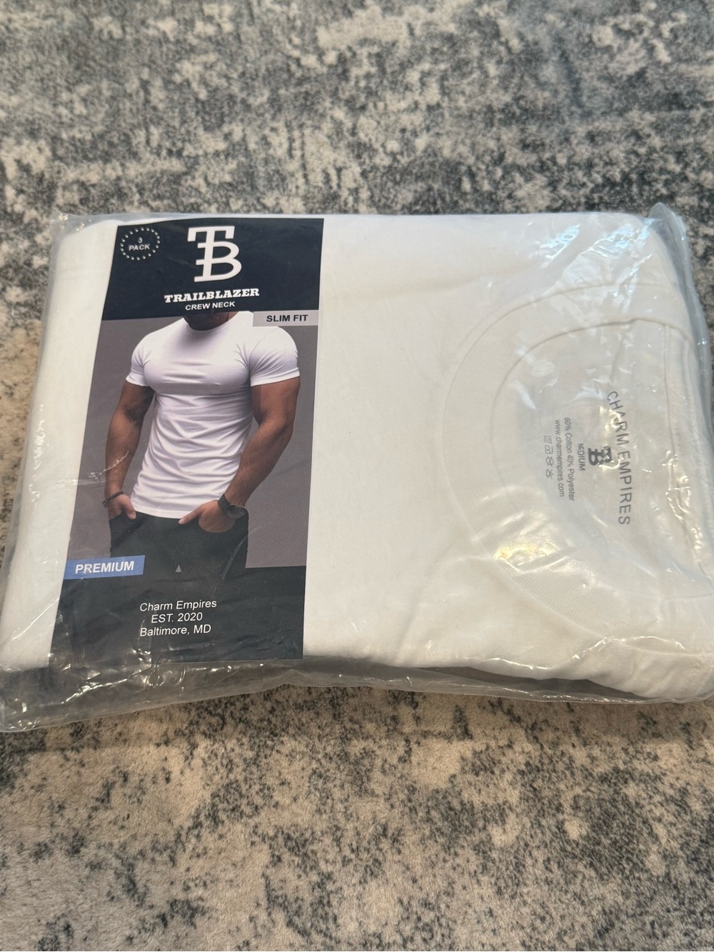 Trailblazer Slim Fit Crew Neck T-Shirt - White 3 Pack